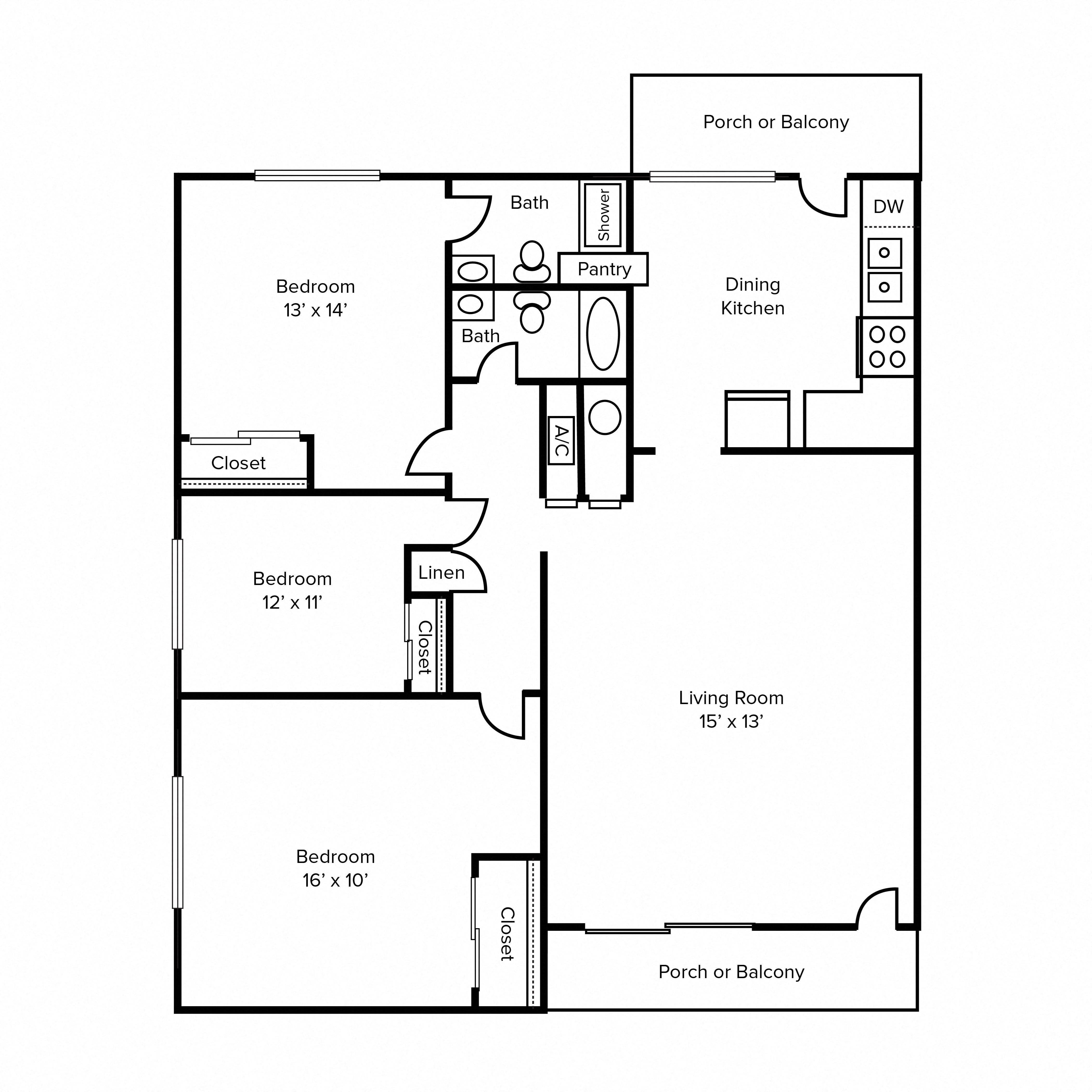 Floor Plans of Galleria Courtyards in Smyrna, GA